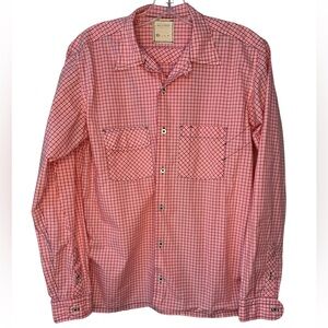 Billy Reid Women’s Red Pink Checkered Button Down Shirt Size Small